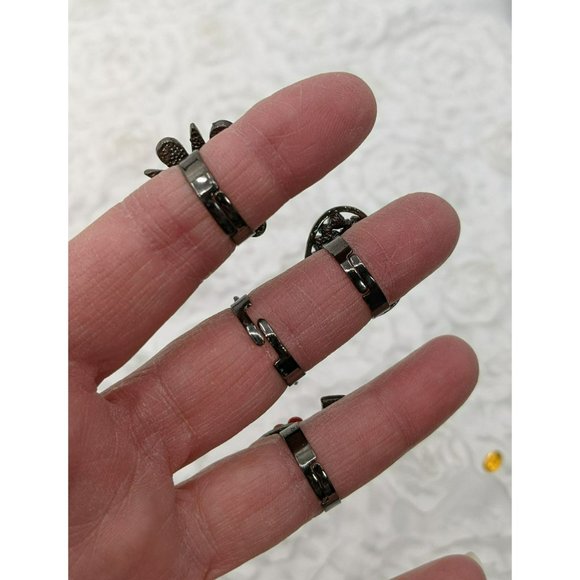 4 BoHo Fashion‎ adjustable rings with stones - Picture 3 of 3